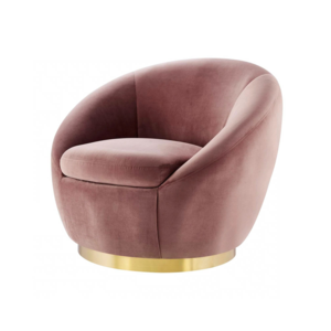 Buttercup Performance Velvet Swivel Chair for Living Room