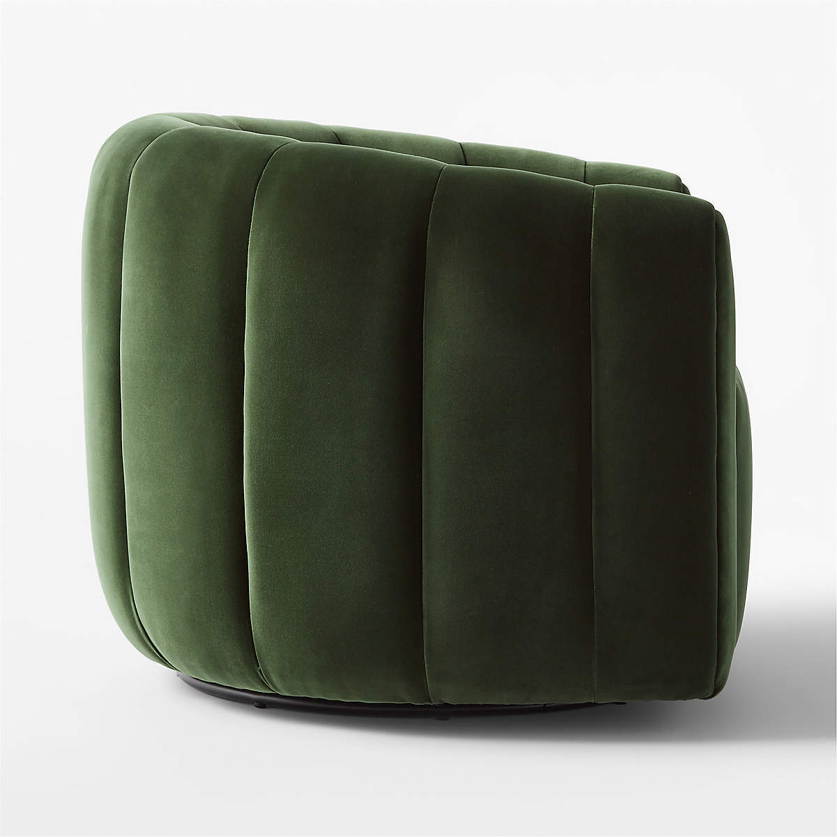 Green Velvet Swivel Accent Chair Channeled Single Sofa Luxury Occasional Armchairs Living Room Hotel Use