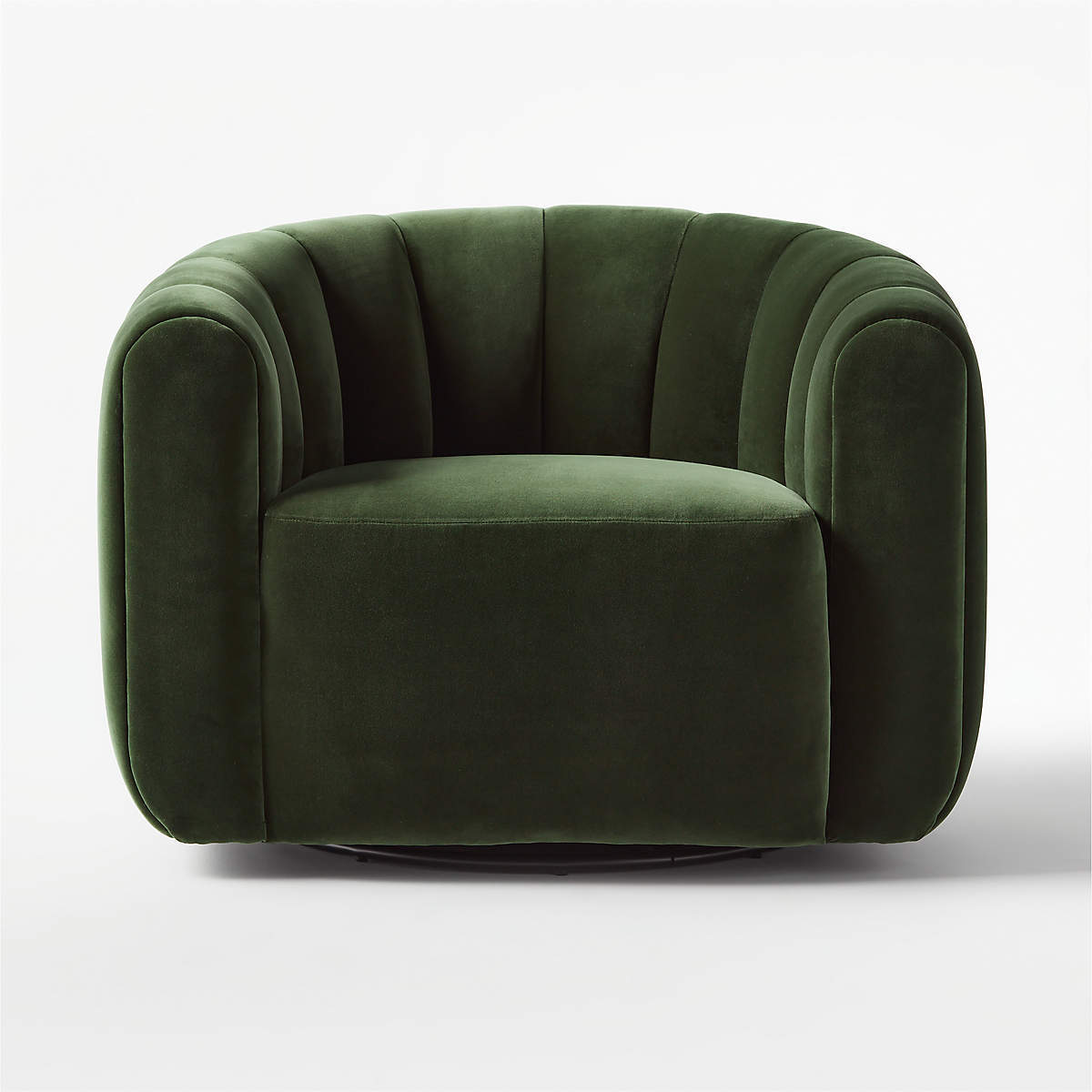 Green Velvet Swivel Accent Chair Channeled Single Sofa Luxury Occasional Armchairs Living Room Hotel Use