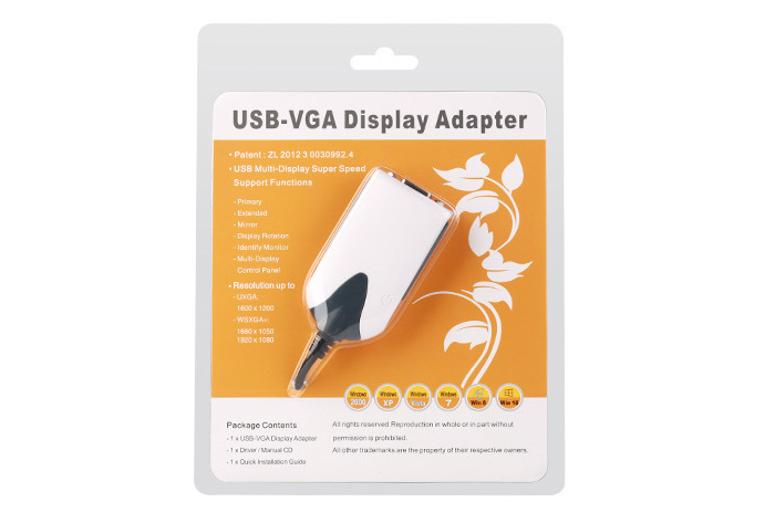 HD 1080P SuperSpeed USB 3.0/2.0 to VGA Multiple Displays Converter Cable External Video Graphic Card Adapter