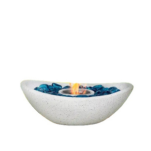 High Quality Round Table Bioethanol Fireplace Portable Table Concrete Fire Pit For Outdoor And Indoor