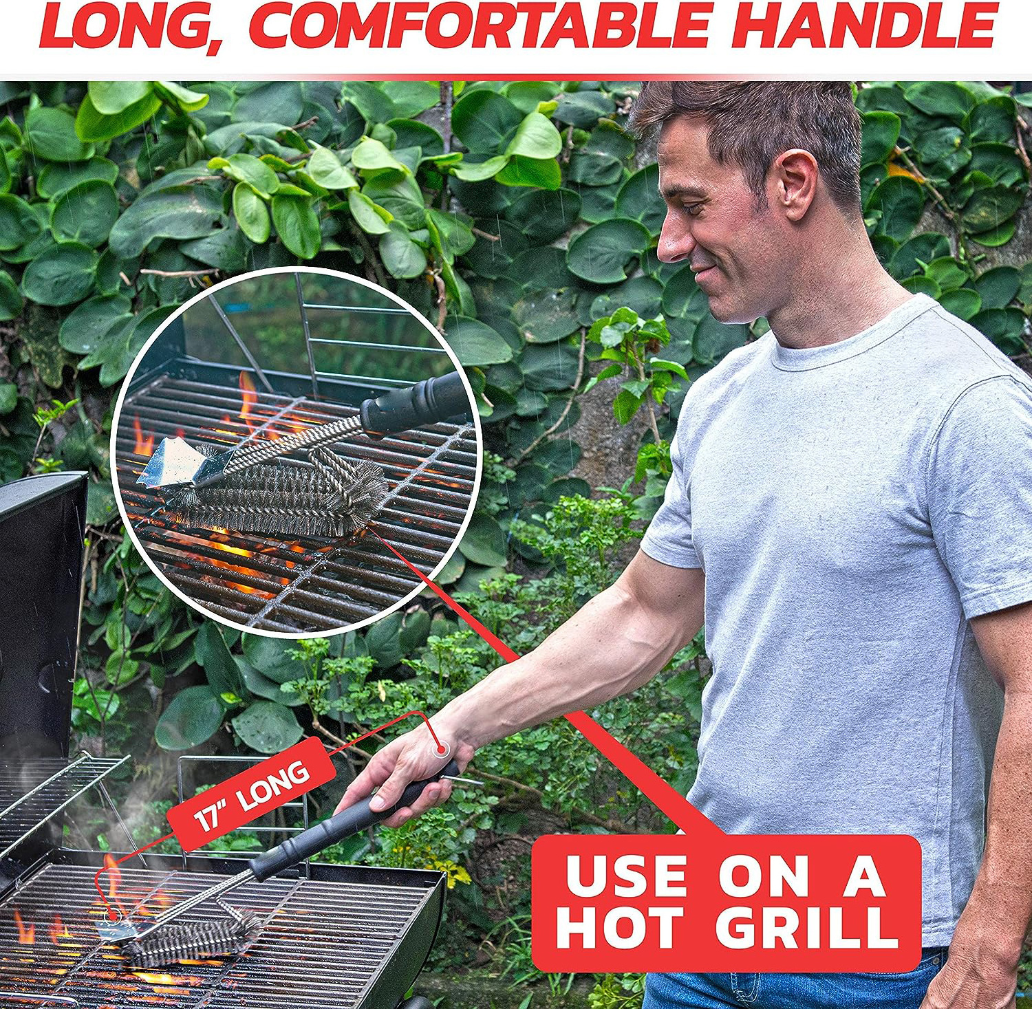 Non Stick Heat Resistance Heavy Duty Safe Grill Brushes And Scraper Grill Cleaner Brush Grill Accessories