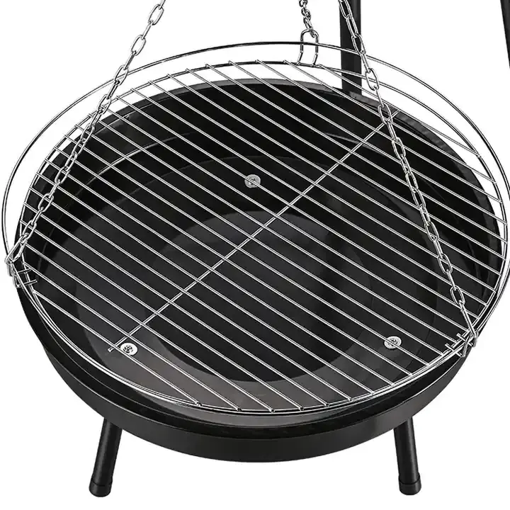 High Quality Barbecue Charcoal Grills Hanging Fire Pit Outdoor Steel Tripod Hanging Bbq Grill