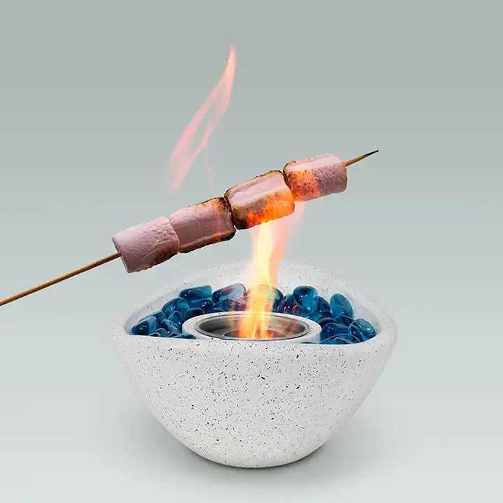 Small Indoor Concrete Tabletop Fire Pit Smokeless Fire Pit Premium Portable Fire Bowl Mini Ethanol Fireplace