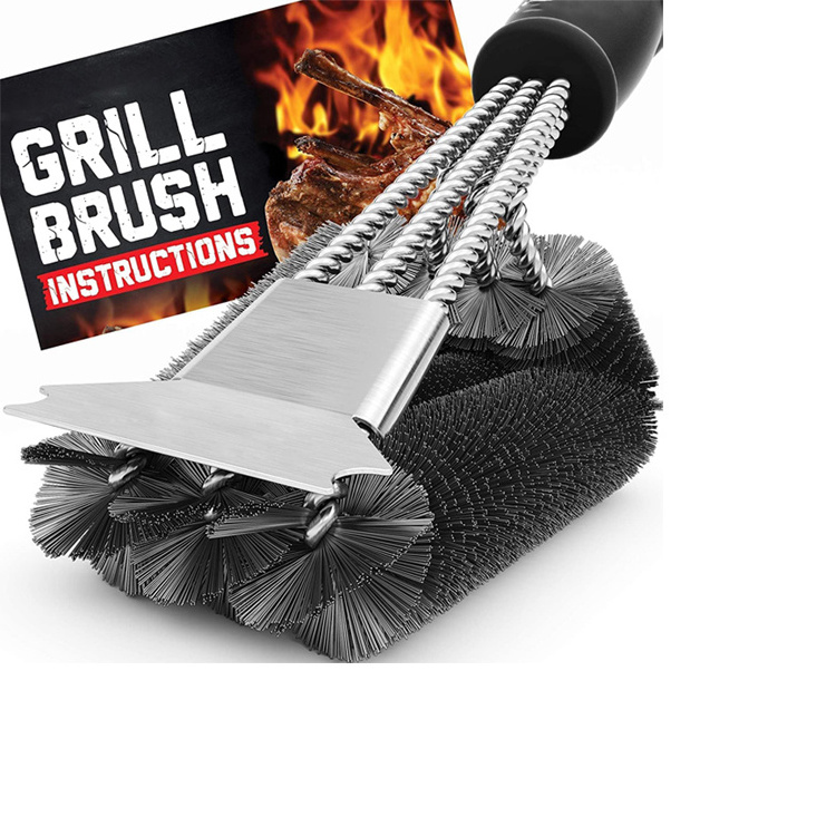 Non Stick Heat Resistance Heavy Duty Safe Grill Brushes And Scraper Grill Cleaner Brush Grill Accessories