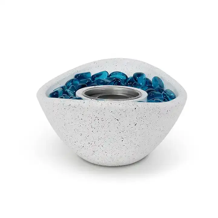 Small Indoor Concrete Tabletop Fire Pit Smokeless Fire Pit Premium Portable Fire Bowl Mini Ethanol Fireplace