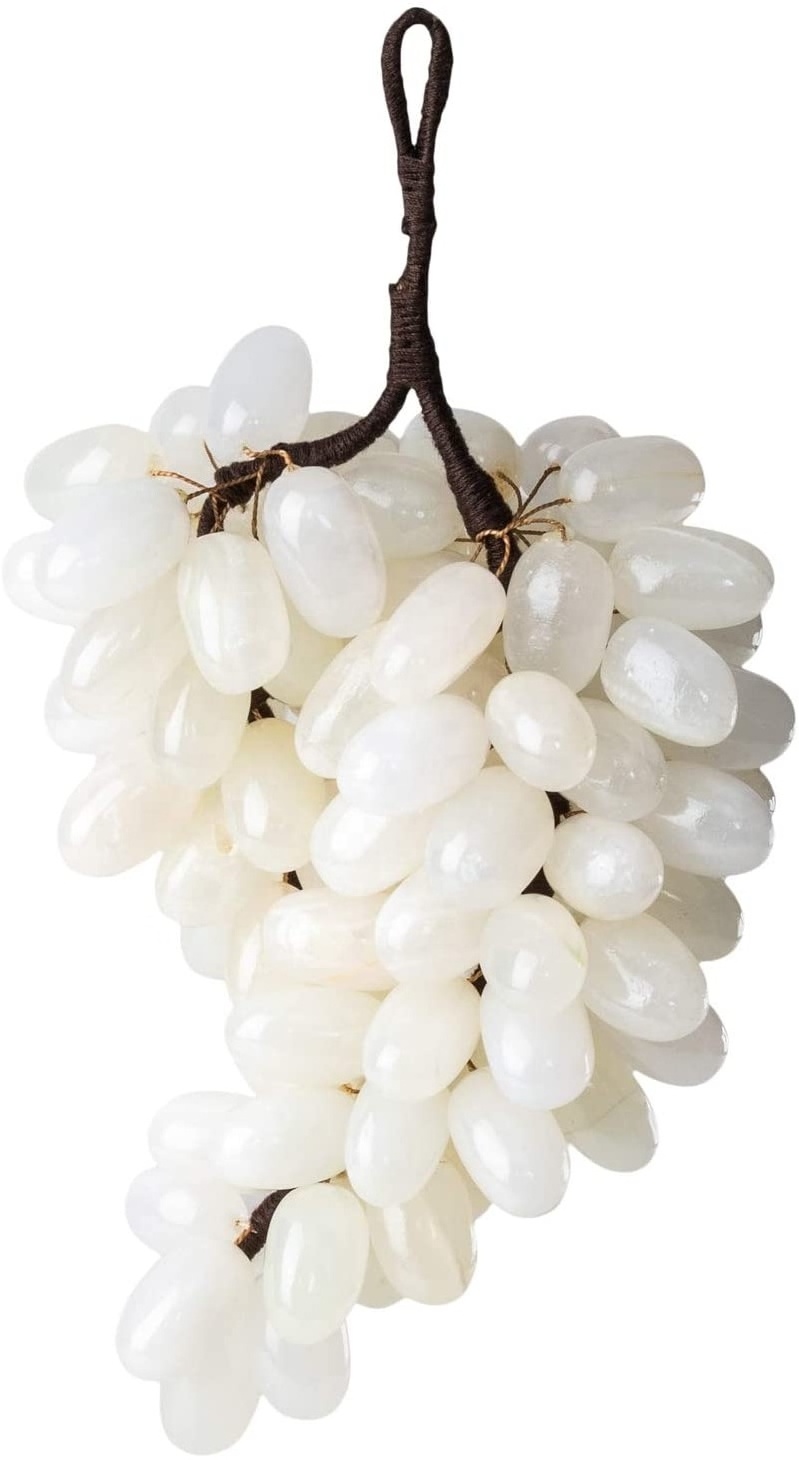 100% High Quality Handmade Onyx Marble Grapes For Indoor Decoration White Onyx Fruit Grapes In Cheap Price