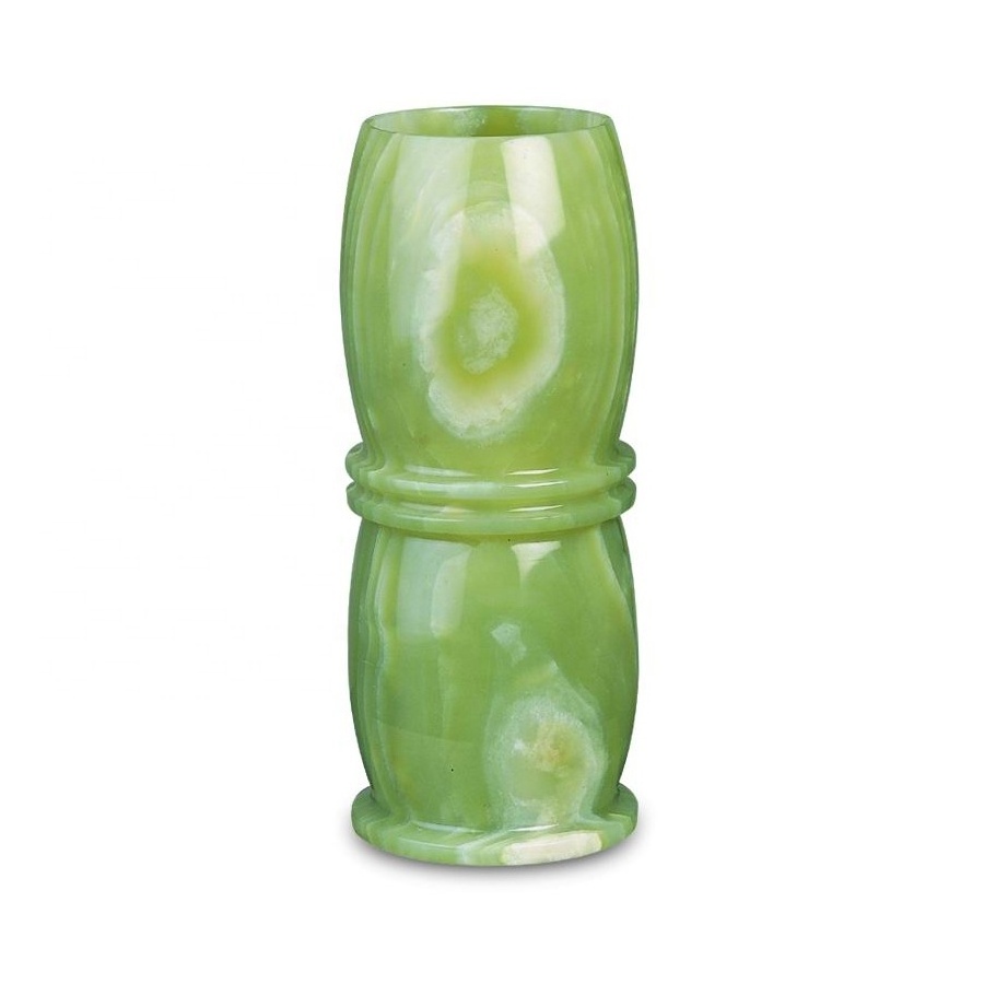 2023 High Quality Natural Stone Green Onyx Vase For Sale Multi Green Onyx Flower Vase For Home Decoration