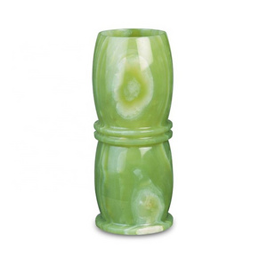 2023 High Quality Natural Stone Green Onyx Vase For Sale Multi Green Onyx Flower Vase For Home Decoration