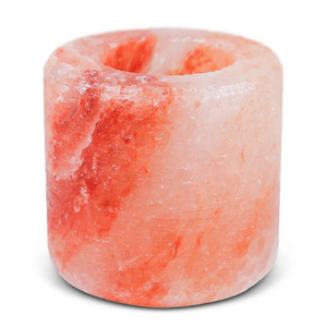 Himalayan Salt Candle Holder Cylinder shape Himalayan Salt Tea Light Natural Crystal Pink Salt Candle Holder