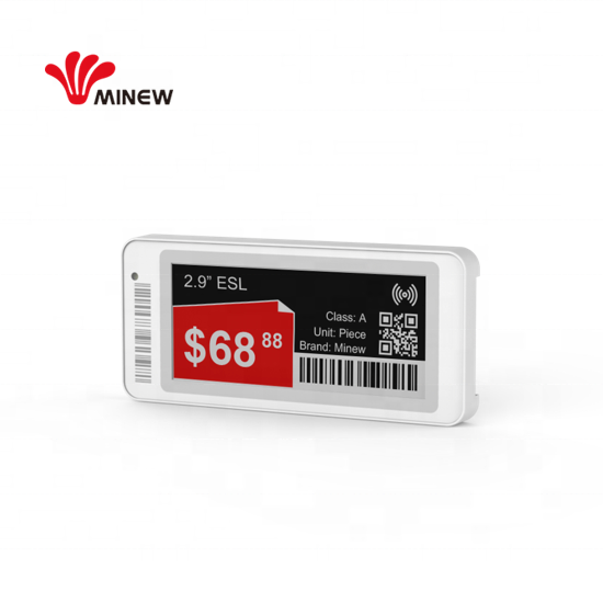 Minew Waterproof 2.9 Inch E Ink Digital Price Tag BLE 5.0 Electronic Shelf Label Smart Label