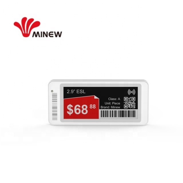 Minew Waterproof 2.9 Inch E Ink Digital Price Tag BLE 5.0 Electronic Shelf Label Smart Label