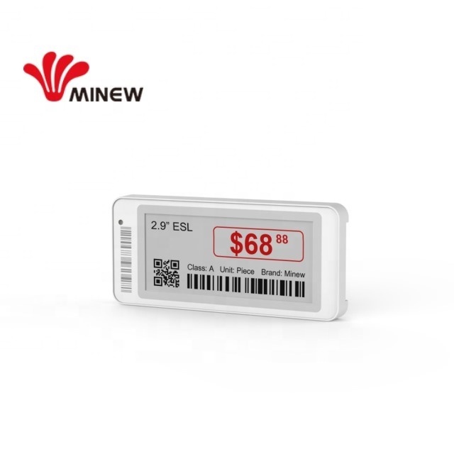 Minew Waterproof 2.9 Inch E Ink Digital Price Tag BLE 5.0 Electronic Shelf Label Smart Label