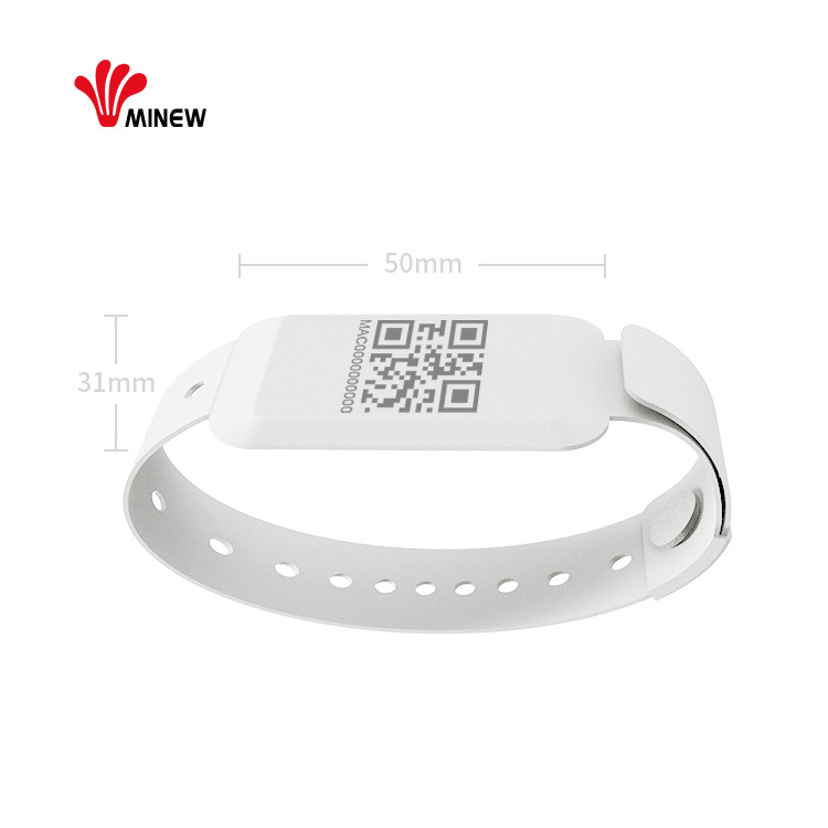 Minew Ble Beacon Bluetooth Cut - Off Alert Wristband Social Distance Tracker For Employee Monitoring