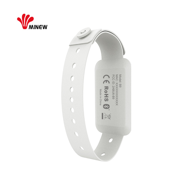 Minew Ble Beacon Bluetooth Cut - Off Alert Wristband Social Distance Tracker For Employee Monitoring