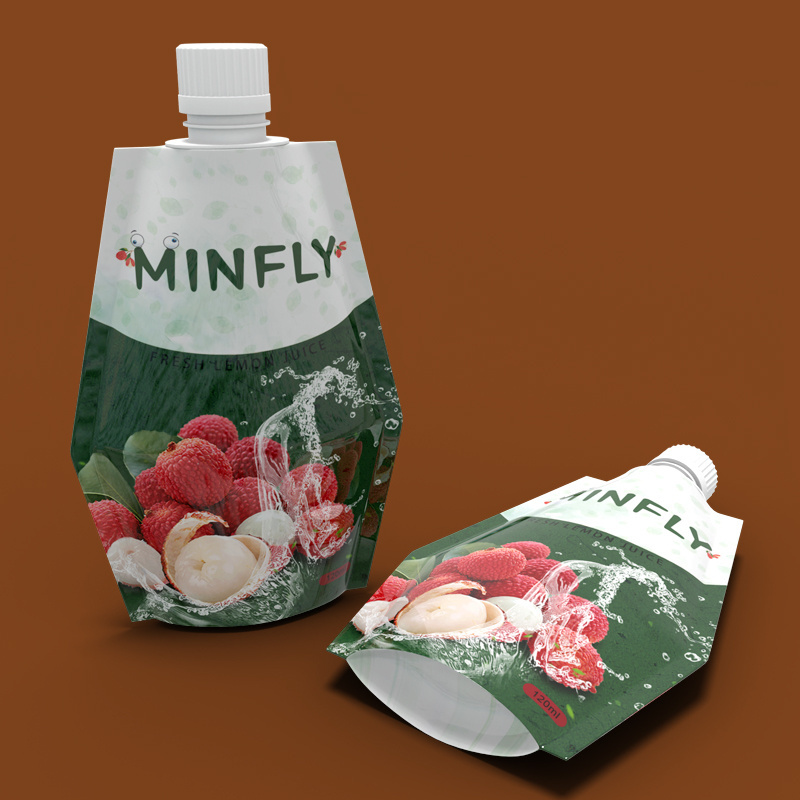 Minfly Digital Printing Custom Plastic Stand Up Spout Pouch Empty Resealable Juicy Fruit Edible Bags