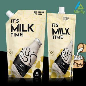 Minfly Digital Printing 10-100ML Mylar Plastic Food Packaging Special Shape Bags Juice Drink Liquid Spout Pouch Bags