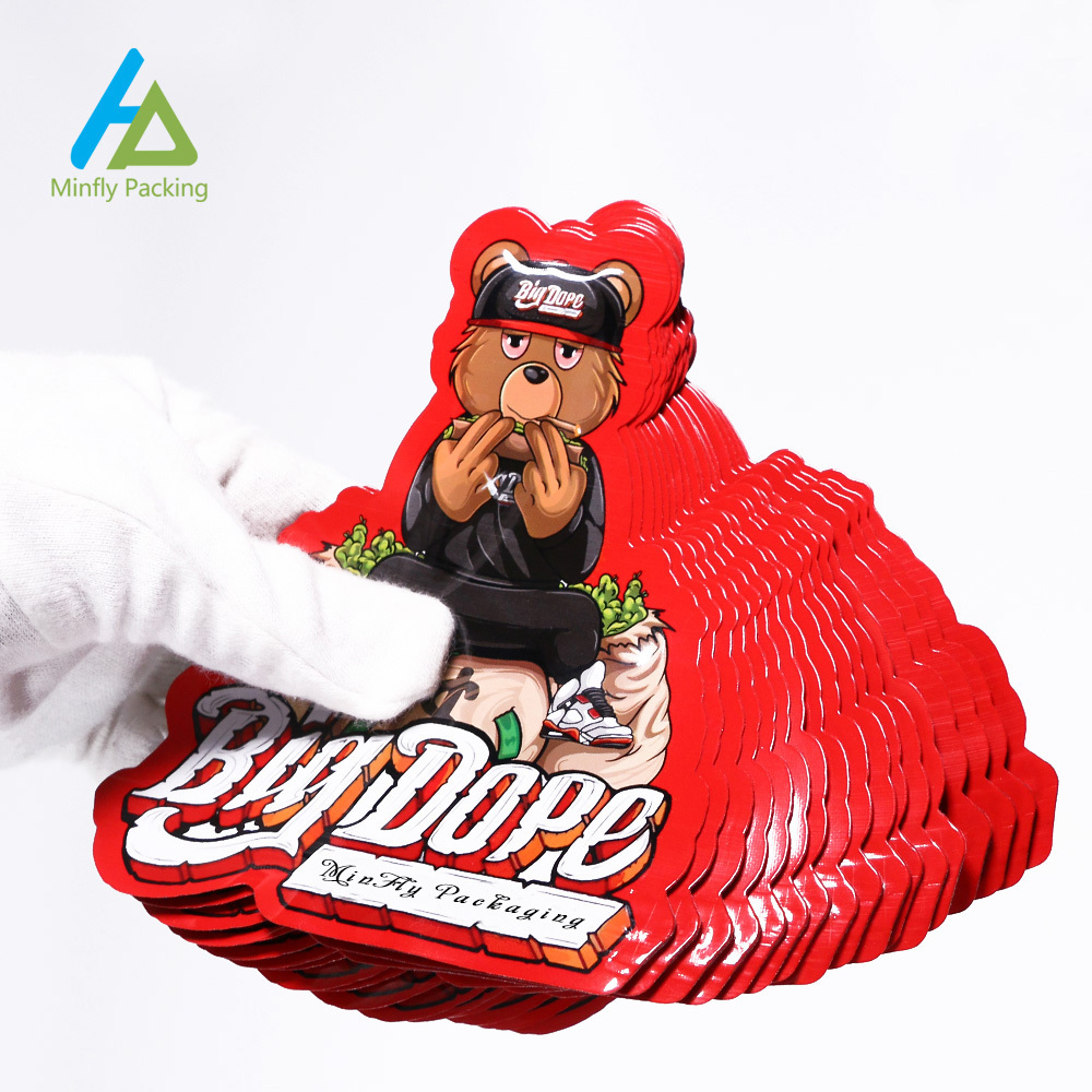 Minfly Digital Printing Custom Plastic 3.5 g 7g 14g 28g for Food Shape Pouch Edible Candy Seal Zipper Packaging Mylar Bag