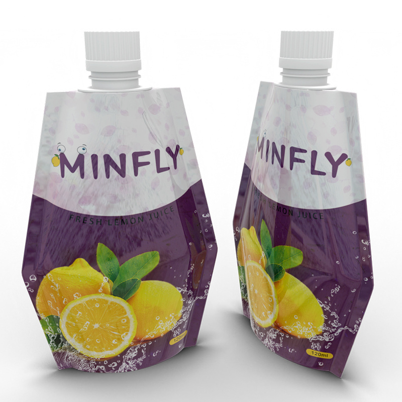 Minfly Digital Printing Custom Special Shape Spout Juice Liquid Bag Pouch Edible Jolly Ranche Plastic Bag with Cosmetic Spout