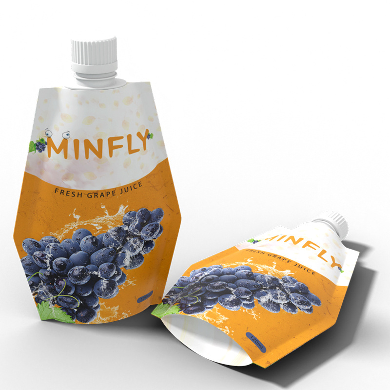 Minfly Digital Printing Custom Plastic Stand Up Spout Pouch Empty Resealable Juicy Fruit Edible Bags