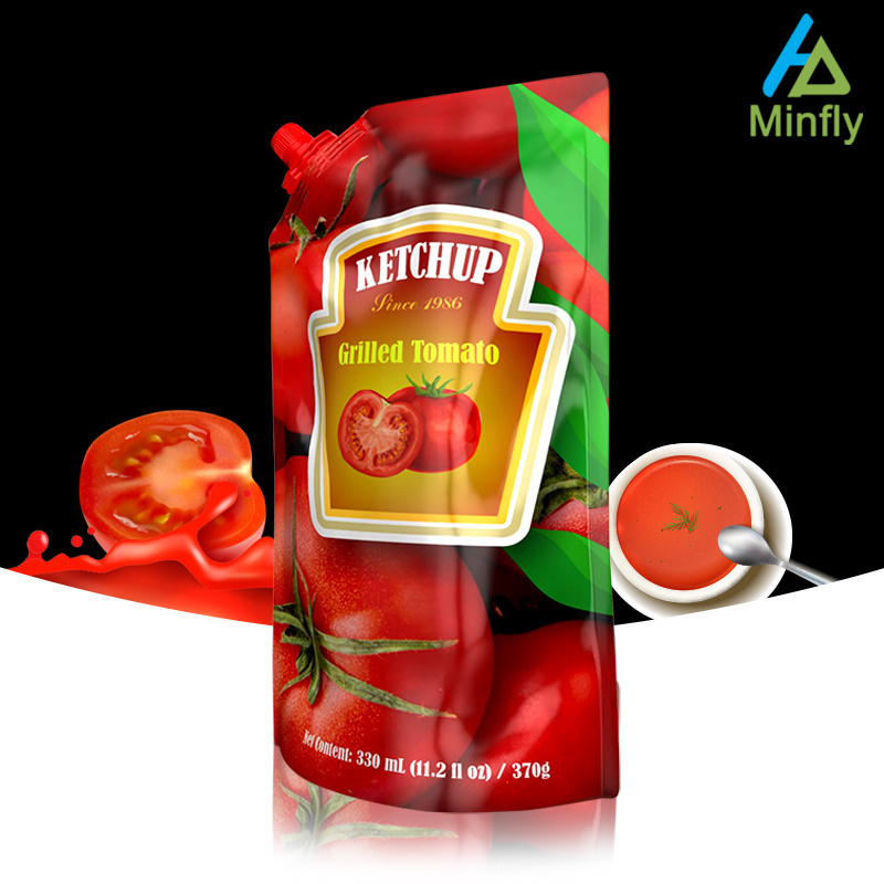 Minfly Digital Printing Custom Plastic Stand Up Laundry Detergent Spout Pouch Doypack Empty Resealable Juicy Fruit Edible Bags