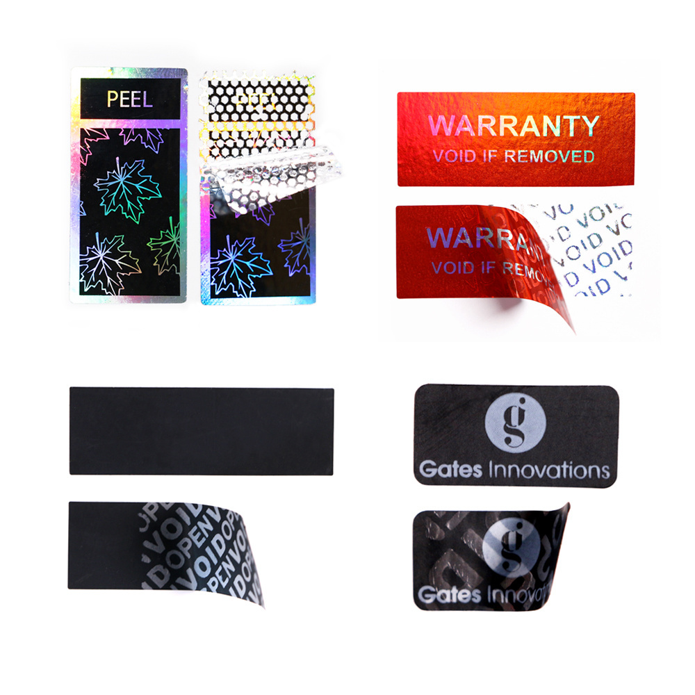 Minfly Digital Printing Custom Hologram Warranty Security Seal Removed Tamper Evident VOID Holographic Laser Stickers Label