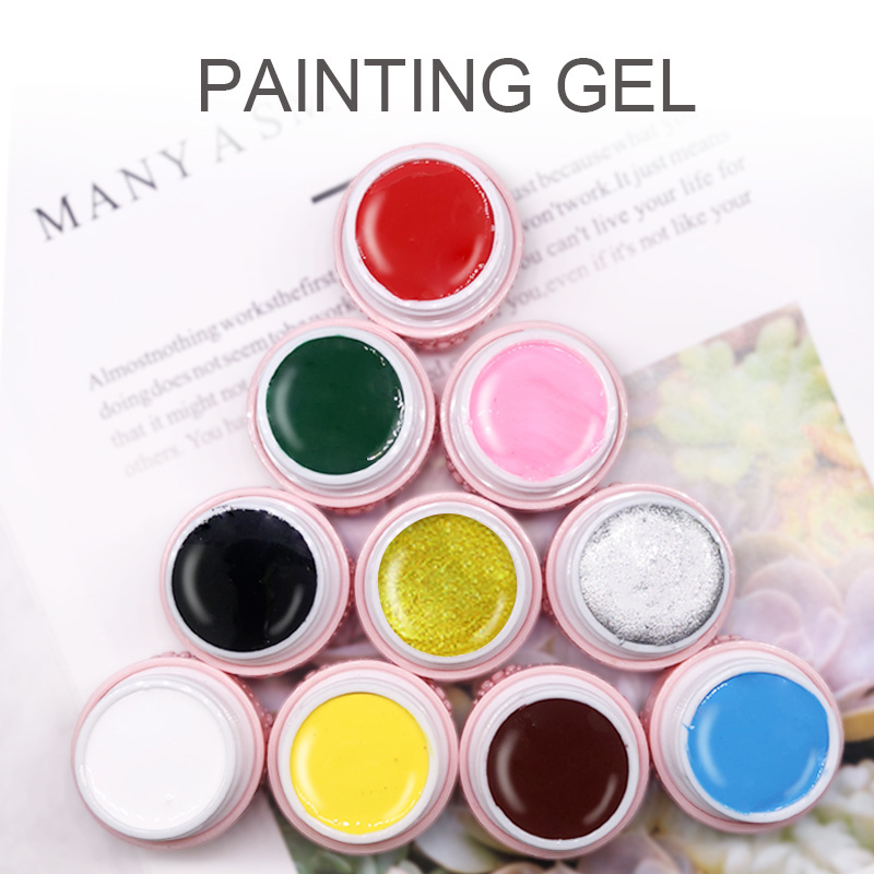 2021 Professional Nail Paint Gel 10ml High Quality Private Label UV Nail Art Drawing Painting Gel