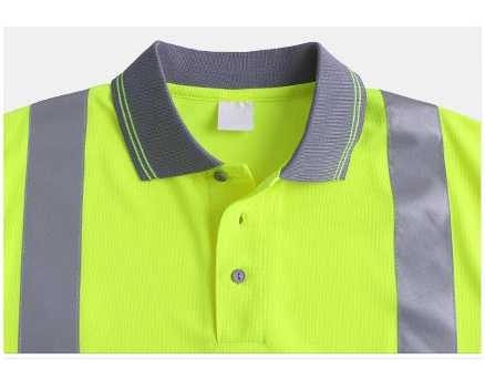 Custom Wholesale Waterproof Mesh Fabric Fluorescent Yellow Orange Workwear Polo T Shirt