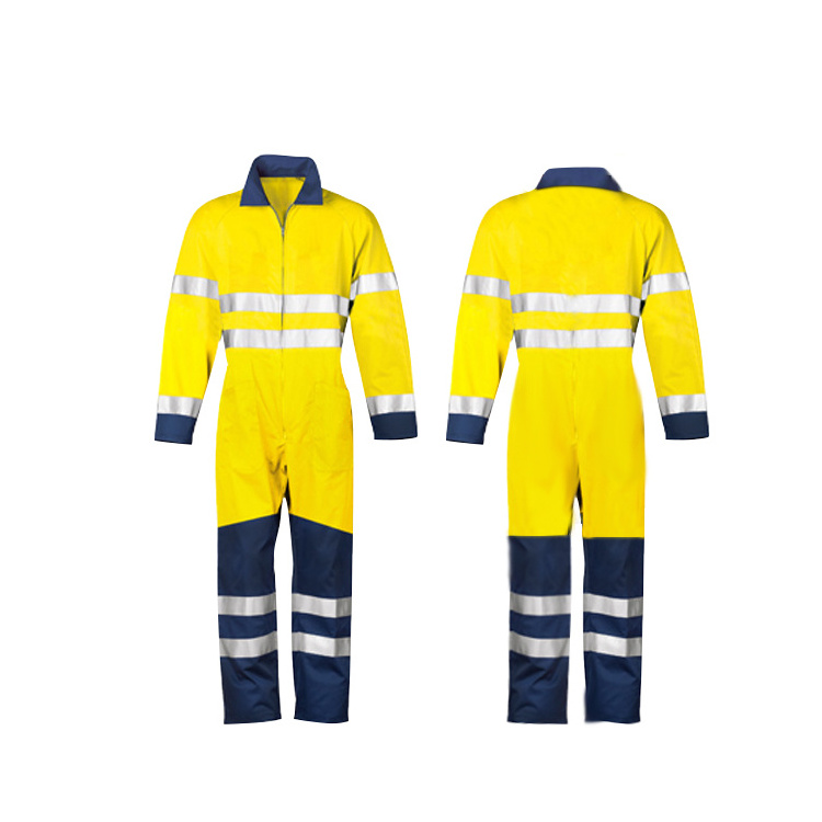 Newest design Custom reflective safety professional worker coverall construction overalls mechanical work clothes