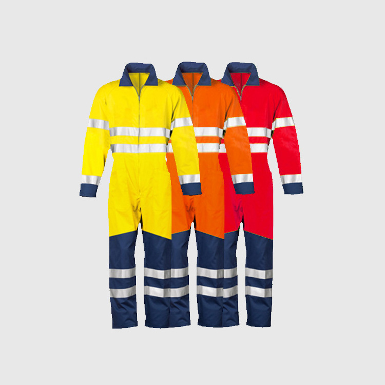 Newest design Custom reflective safety professional worker coverall construction overalls mechanical work clothes