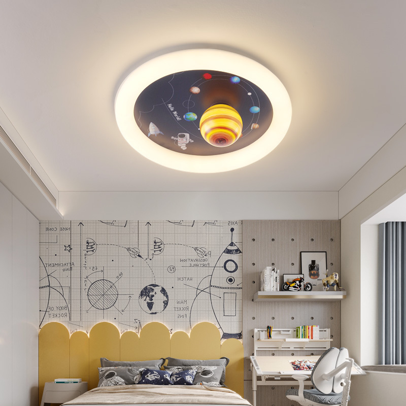 Planet Design Aerospace Starcraft Series Children's Bedroom Led Ceiling Light for Kid Toy Room