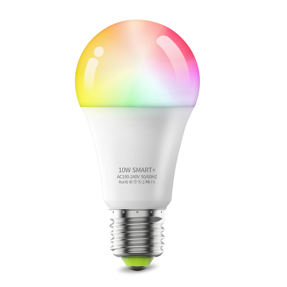 Manufacturer wholesale A19 E26 E27 9W 10W RGB smart LED bulb with APP WiFi voice control for bedroom and living room