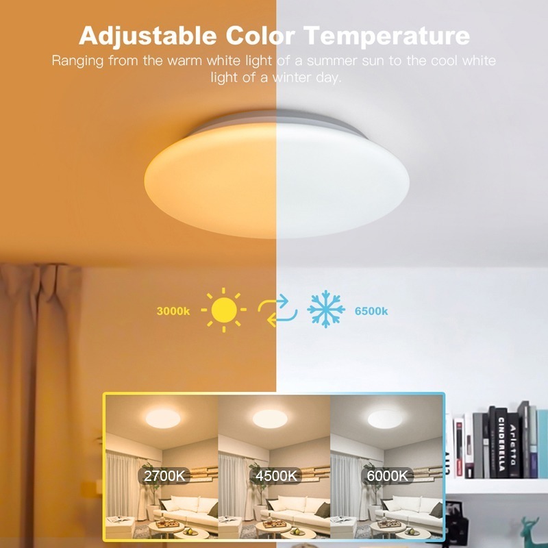 New Modern Smart Home 28w dimmable CCT RGB smart LED ceiling light with APP WiFi voice remote control for bedroom