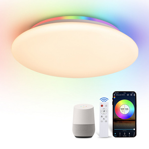 New Modern Smart Home 28w dimmable CCT RGB smart LED ceiling light with APP WiFi voice remote control for bedroom