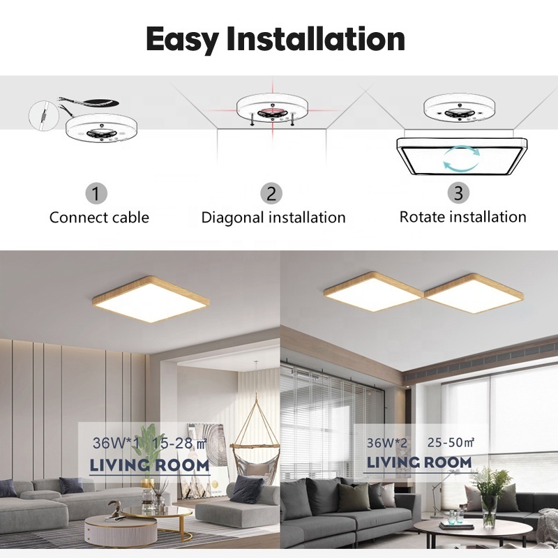 36w Slim Flat Panel Lighting Fixture 300X300mm Square Modern Led Ceiling Lamps for Bedroom Kitchen Living Room Closet Stairwell