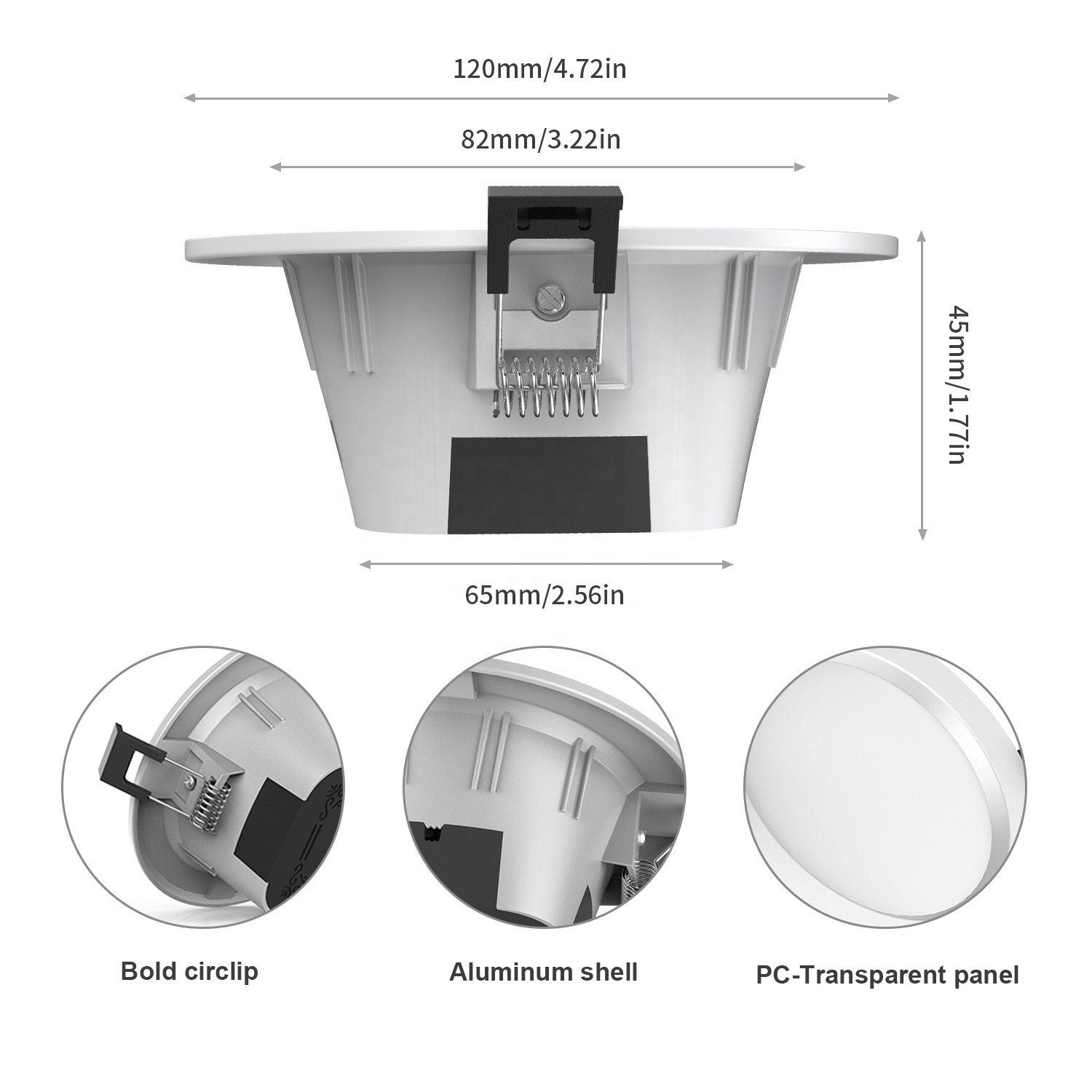 smart indoor lighting ultra thin led panel light rgb cct glare spot light led recessed downlight spotlight with BT voice control