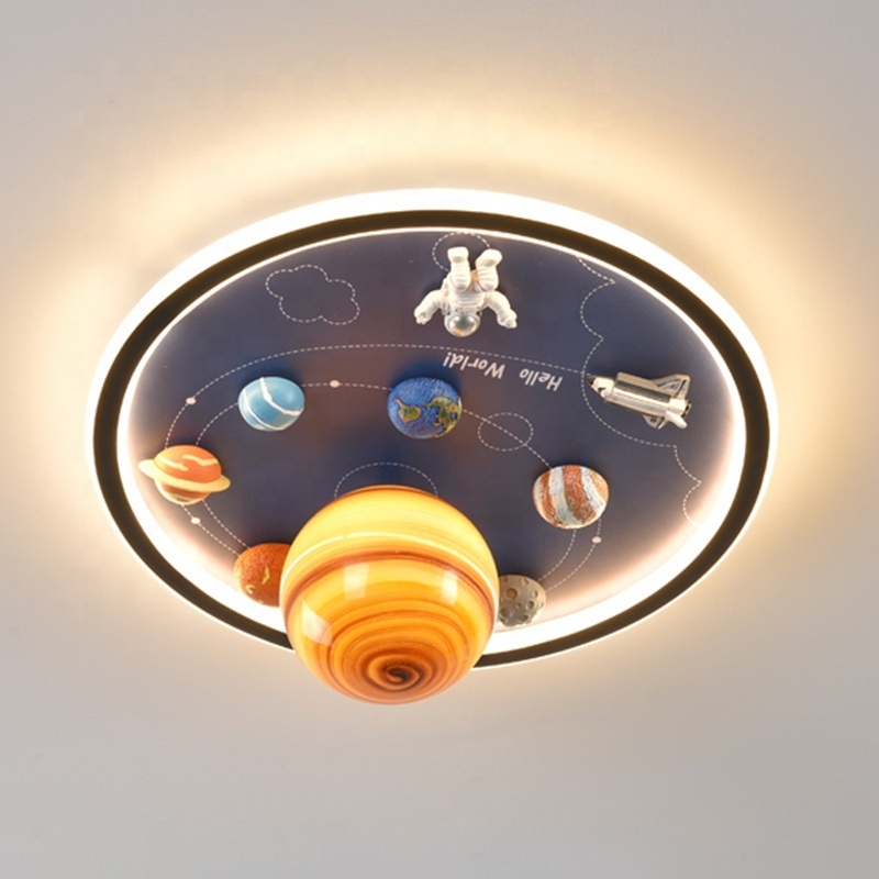 Modern Kids Flush Mount LED Lamps Kids Room Lighting Fixtures Astronaut Cartoon Ceiling Light for Children's Toy Room Bedroom