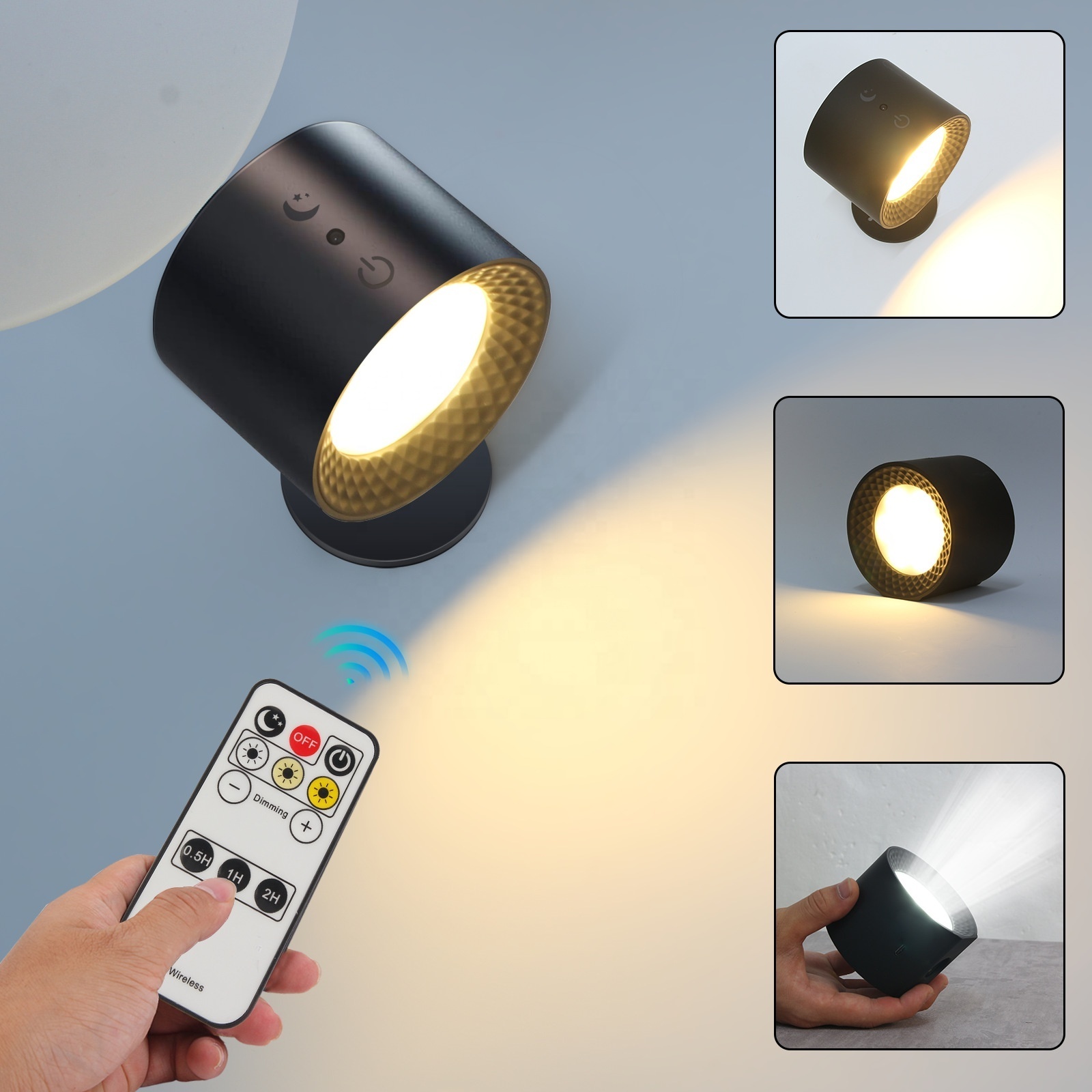 Magnetic Battery Operated Wall Lights with Remote Cordless Wall Mounted Lamp for Reading Beside