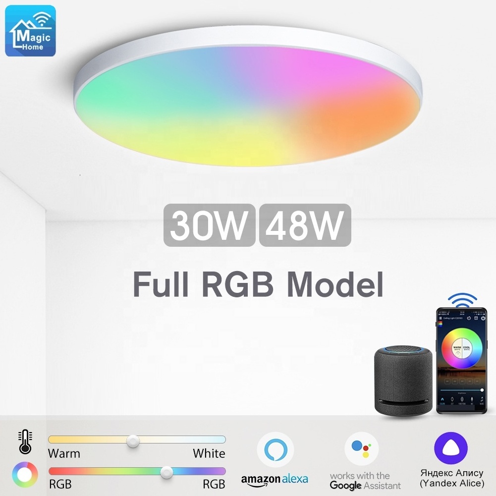 Modern smart home lighting WiFi APP remote control voice control 30W CCT RGB smart led ceiling light