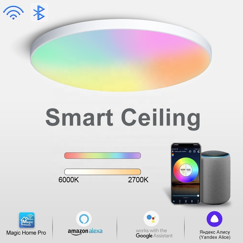 Modern smart home lighting WiFi APP remote control voice control 30W CCT RGB smart led ceiling light