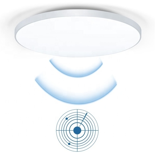 Tri-Proof Light Fixture Radar Induction 9in 10in 14in 18in Surface Mounted Panel Motion Sensor Ceiling light