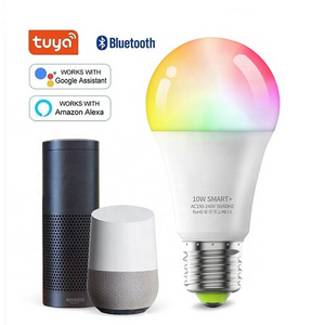 Amazon popular Tuya WiFi BT Led Bulb 9W RGBW Smart LED Light Bulbs for Alexa and Google