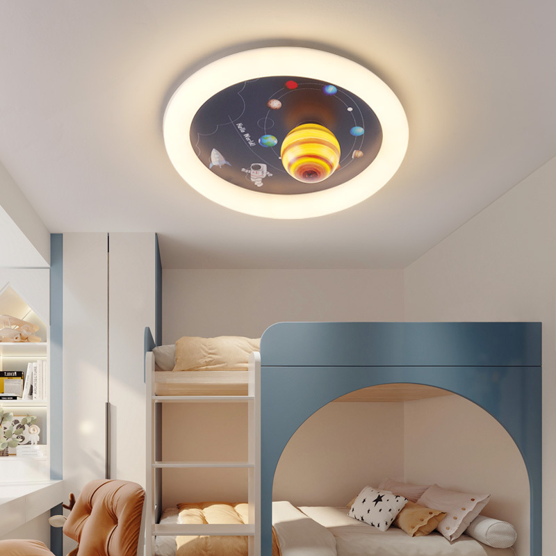 Planet Design Aerospace Starcraft Series Children's Bedroom Led Ceiling Light for Kid Toy Room