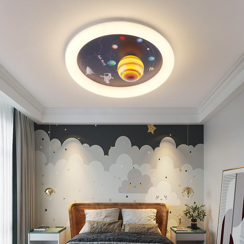 Planet Design Aerospace Starcraft Series Children's Bedroom Led Ceiling Light for Kid Toy Room