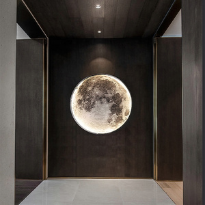 Minimalist Led Moon Wall Lamp 10inch 15W CCT Dimmable Night Light Bracket Led Wall Moon Light