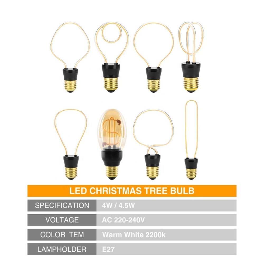 LED light Bulb Special Shape Curved soft filament Lamp edison Led Bulbs