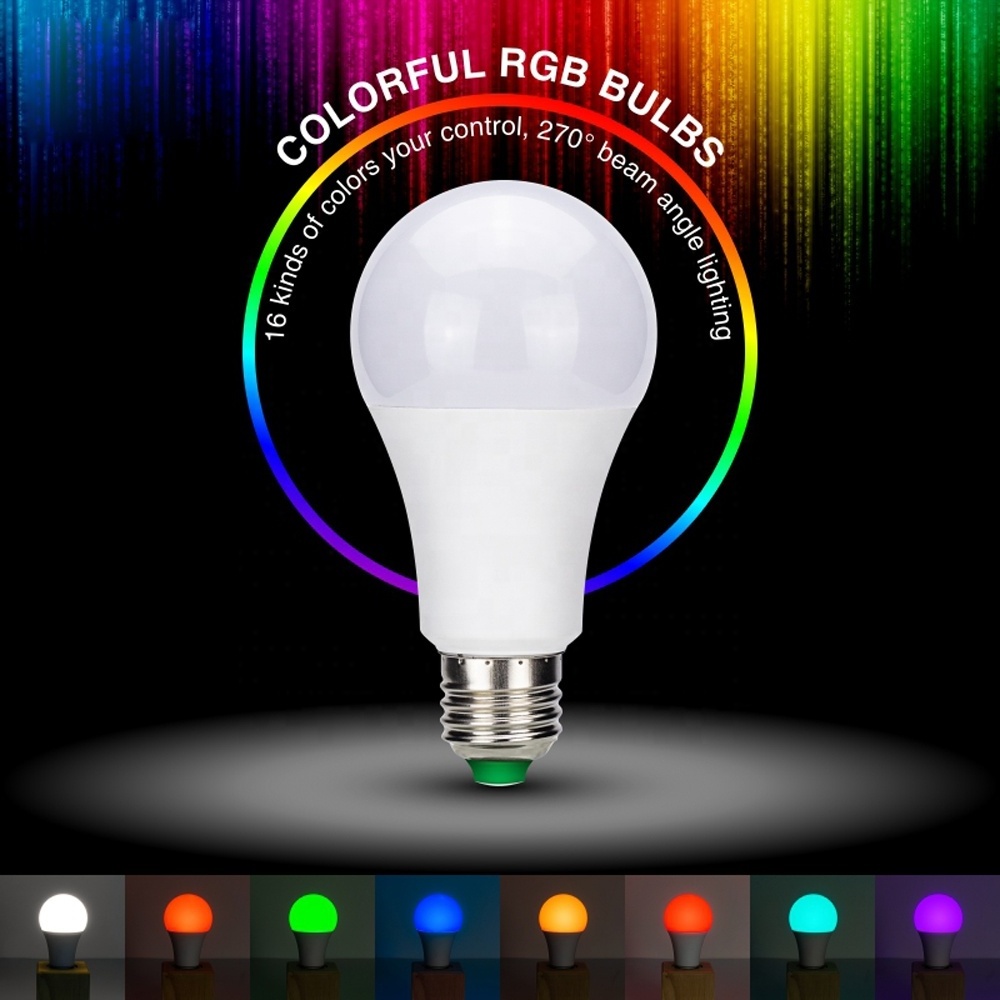 E27 3W 5W 10W RGB+W Color Changing Bulb Remote Control LED RGB Light Bulb