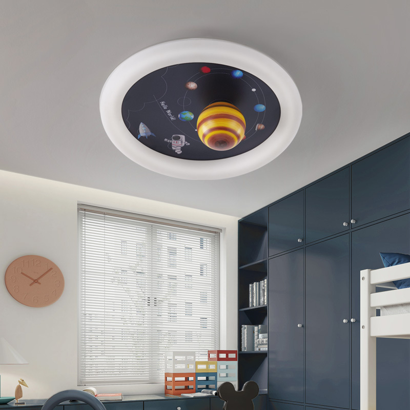 Planet Design Aerospace Starcraft Series Children's Bedroom Led Ceiling Light for Kid Toy Room