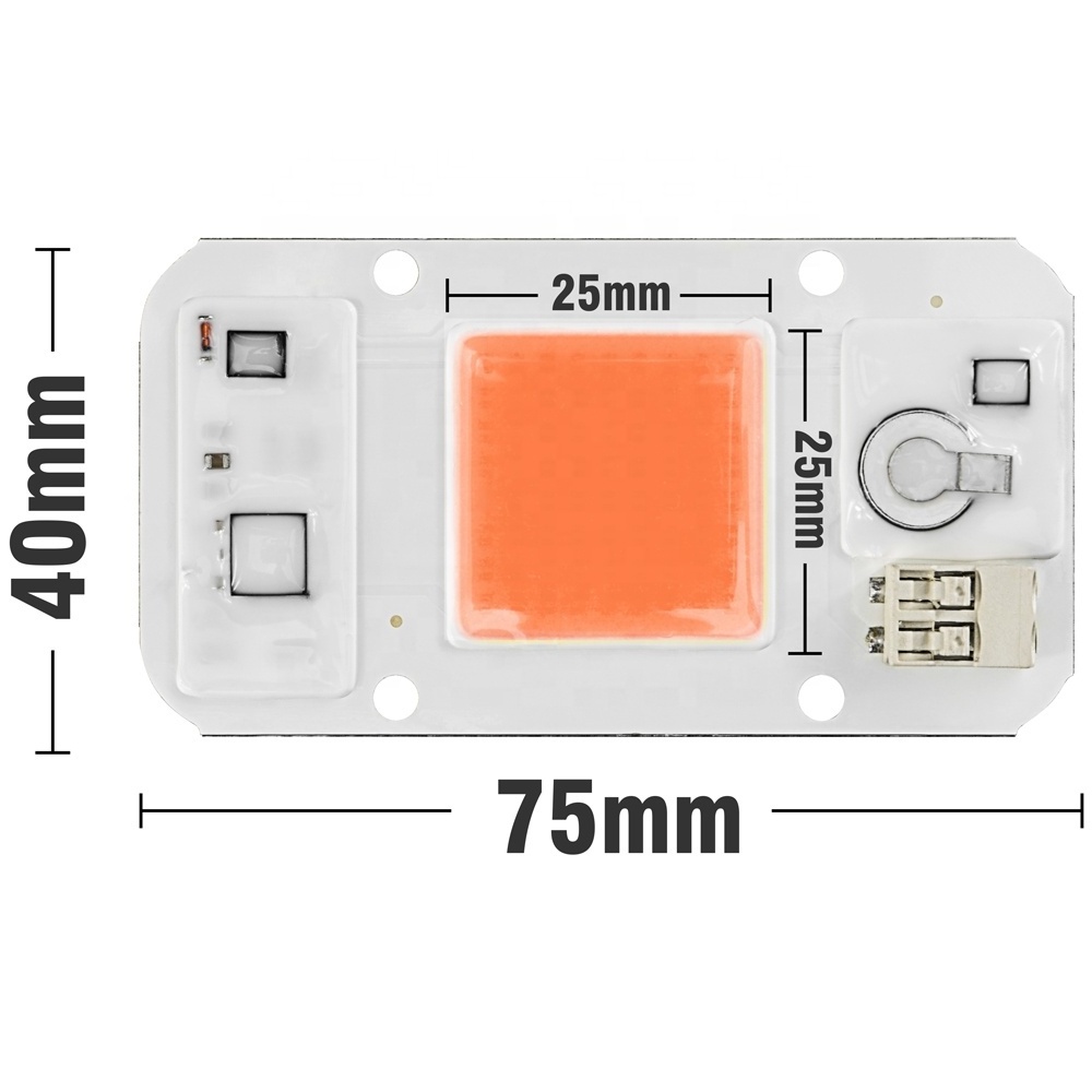 Solderless Connector 220v Led COB 50W Full Spectrum Plant Grow Light COB Chip