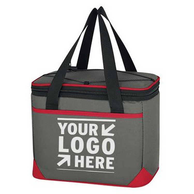 Custom logo printed insulated lunch promotional cooler bag with handles